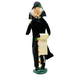 Byers Choice Caroler Conductor Baton Long‎ Striped Scarf 1985 Bumpy Base